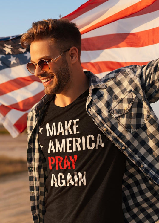 Men’s Short Sleeve T-Shirt, Make America Pray Again Tee, Men’s Shirt