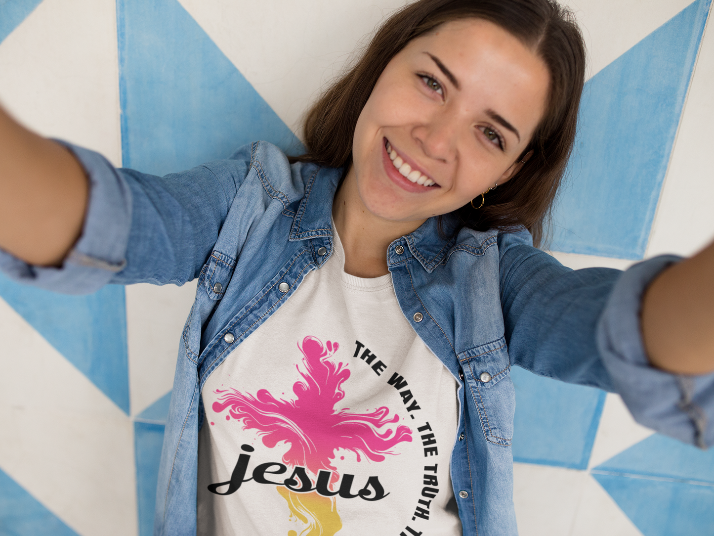 Ladies Short Sleeve T-shirt, Jesus The Way The Truth The Life tee, Christian Tee