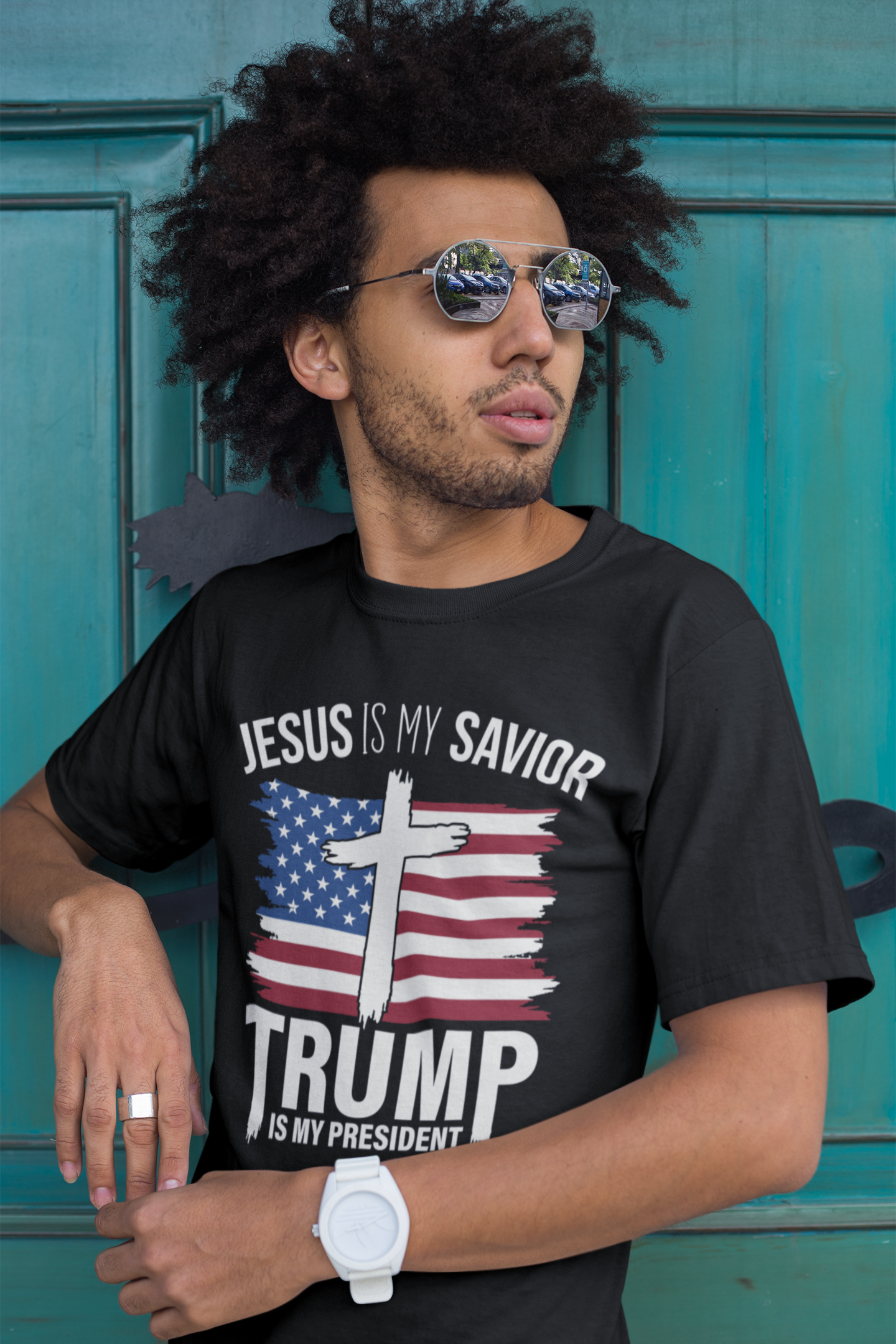 Men's Short Sleeve T-shirt, Jesus is My Savior Trump is My President, Men's Tee