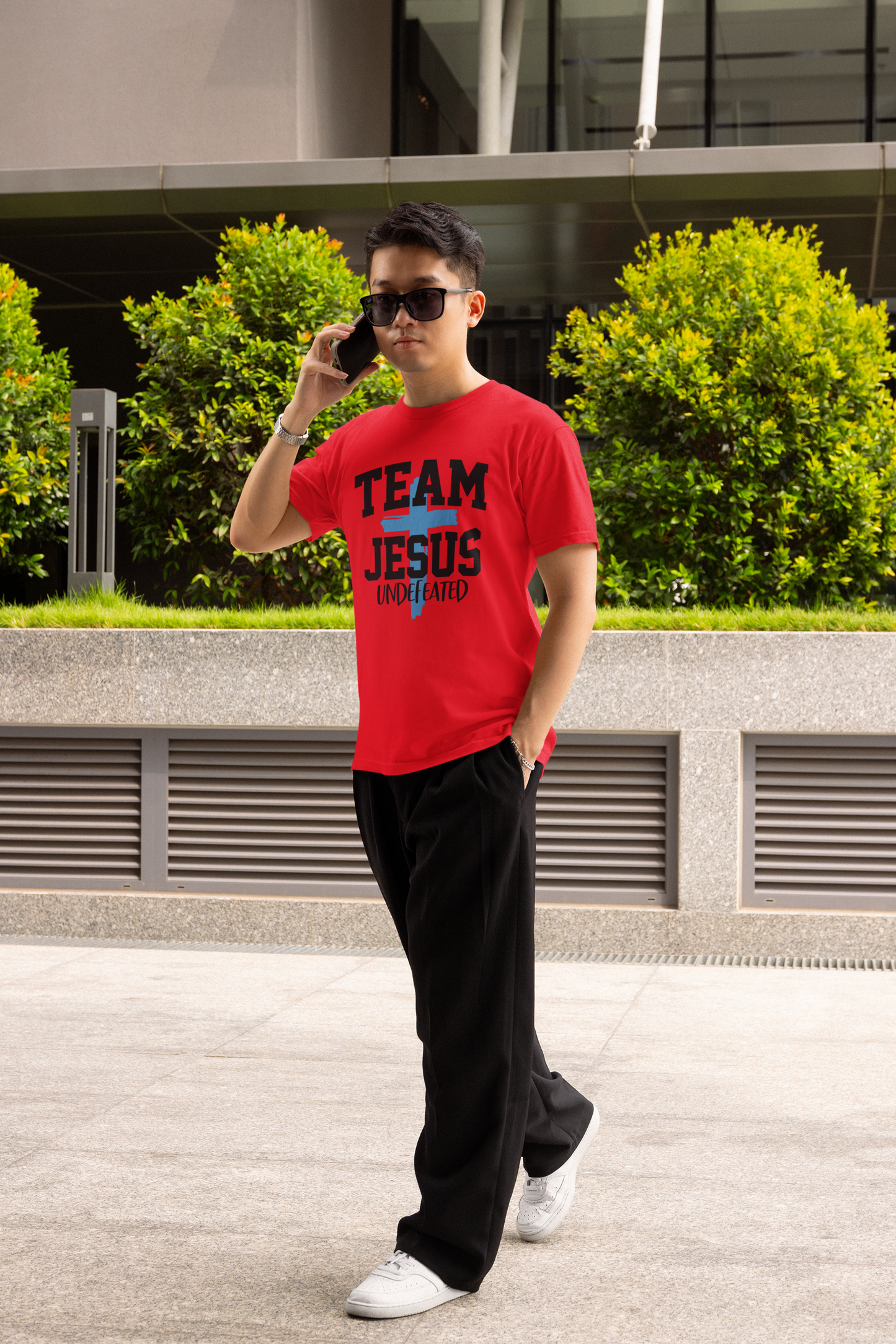 Men's Short Sleeve T-shirt, Team Jesus Undefeated, Men's Christian Tee, Jesus Shirt