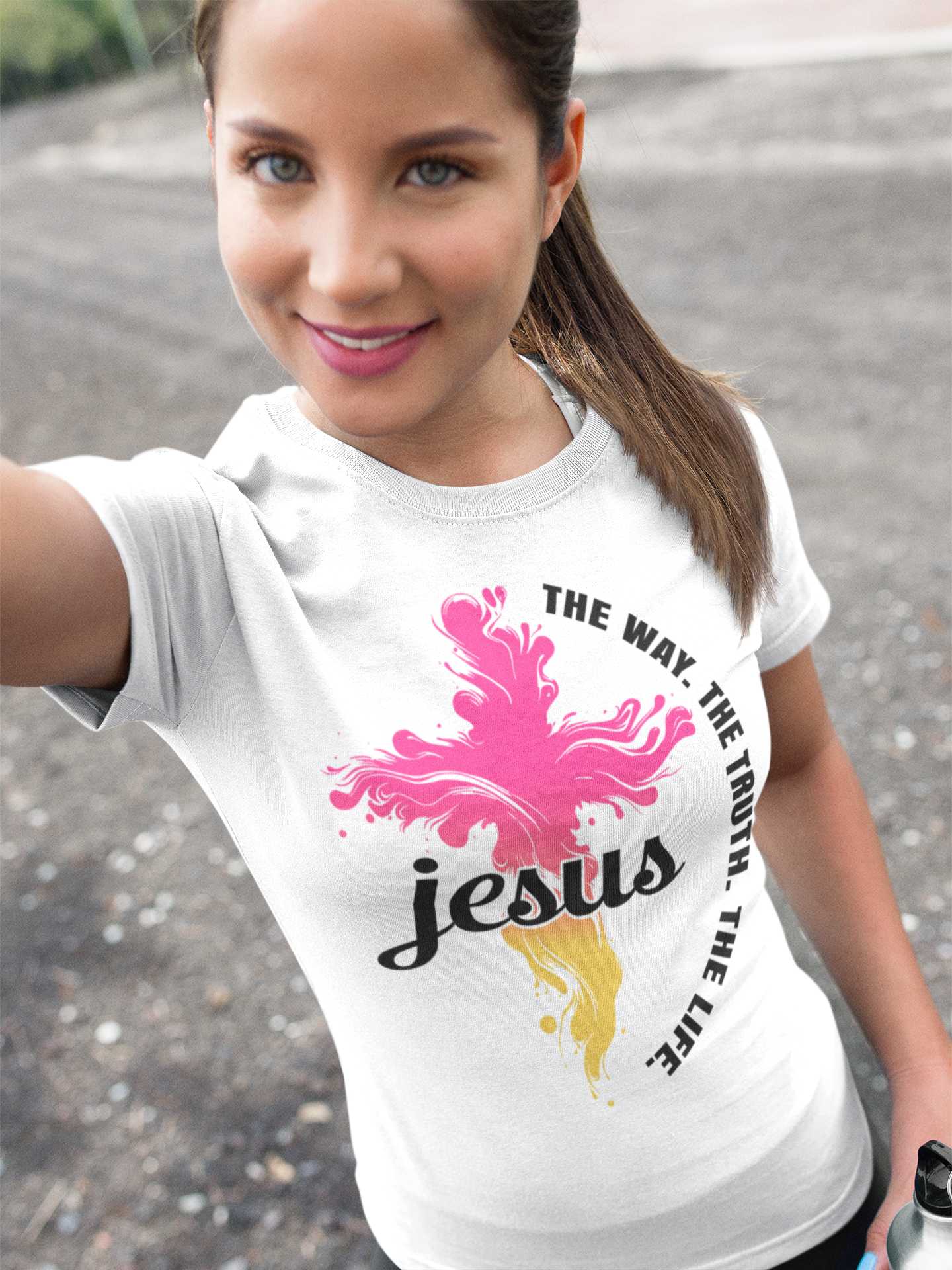 Ladies Short Sleeve T-shirt, Jesus The Way The Truth The Life tee, Christian Tee