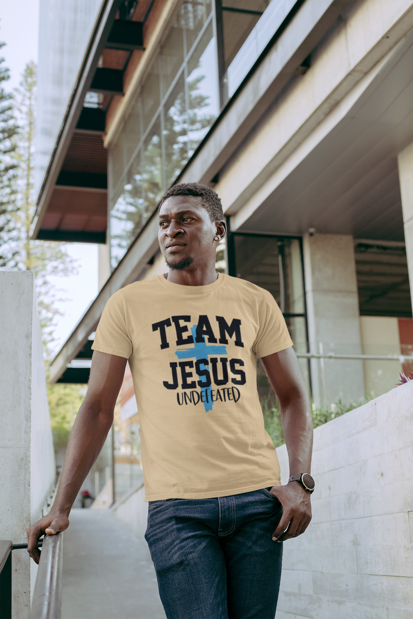 Men's Short Sleeve T-shirt, Team Jesus Undefeated, Men's Christian Tee, Jesus Shirt