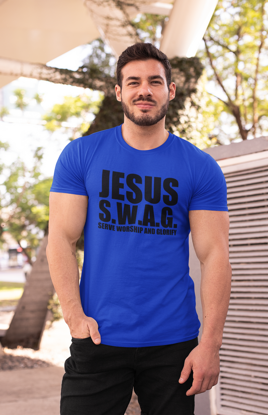 Men's Short Sleeve T-shirt, Jesus Swag Serve, Worship, and Glorify Men's tee, Christian shirt