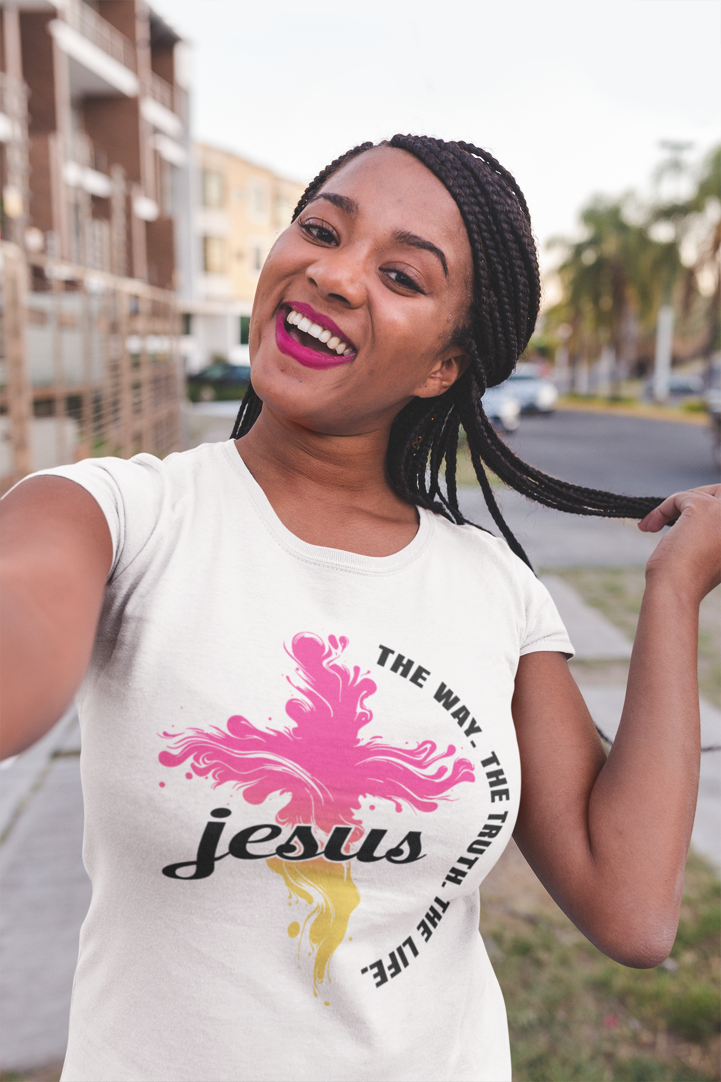 Ladies Short Sleeve T-shirt, Jesus The Way The Truth The Life tee, Christian Tee